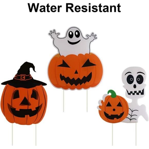 10PCS Yard Signs Halloween Props Pumpkin Ghost Monster Stakes for Decorations - Picture 6 of 7